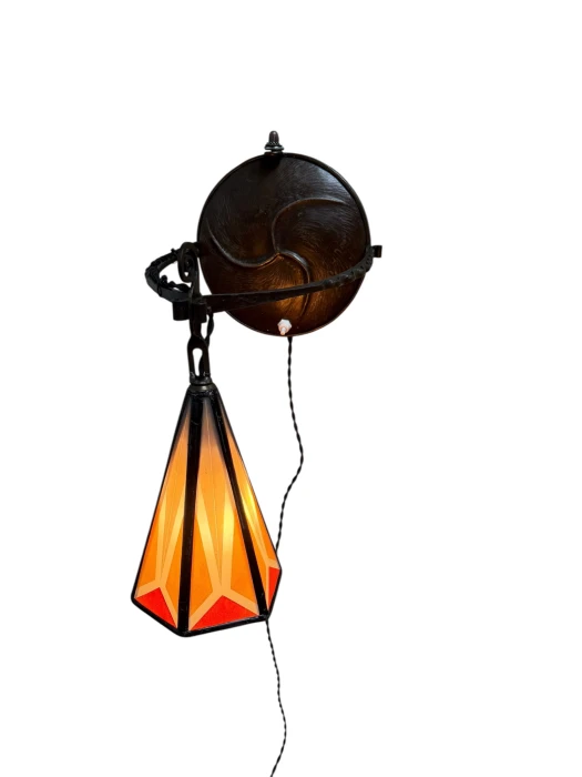 Art Deco Amsterdamse School Table Lamp by Amsterdamsche Kunstsmederij, 1920s